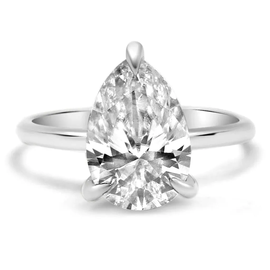 Rose Pear Engagement Ring Setting