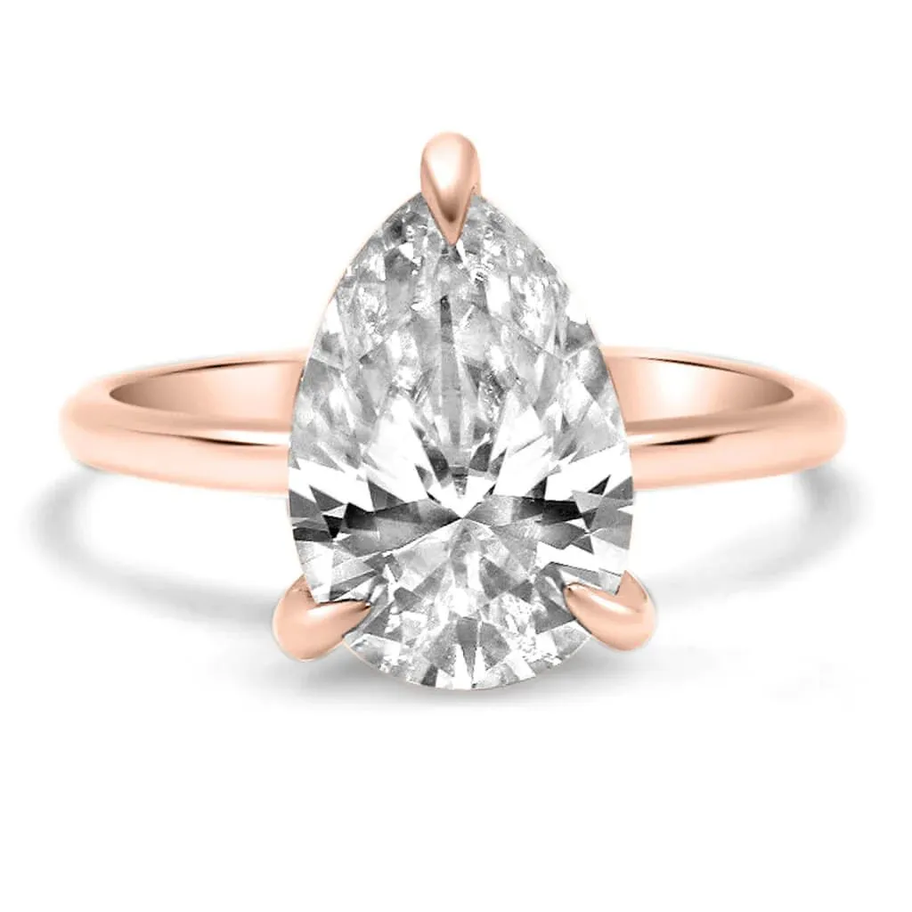 Rose Pear Engagement Ring Setting