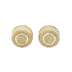 Round 1.16CT Moissanite 10k Gold Screw Earrings - G206383