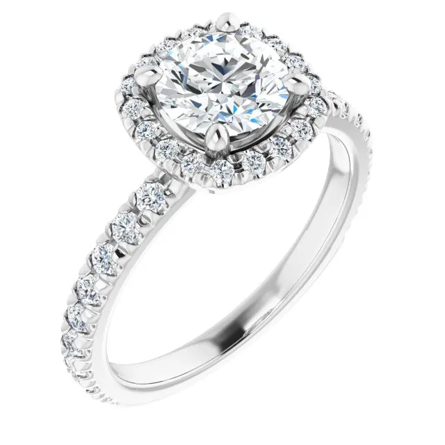 Round Diamond Halo Engagement Ring