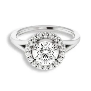 Round Diamond Halo Engagement Ring