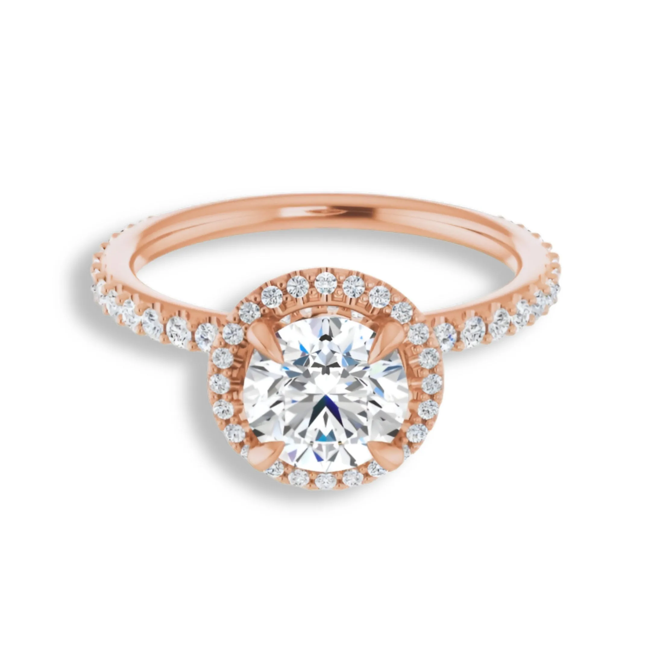 Round Diamond Halo Engagement Ring