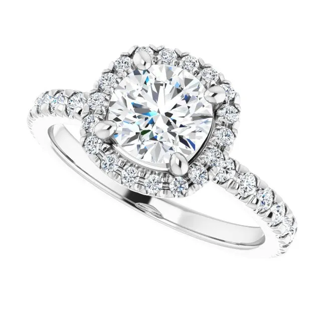 Round Diamond Halo Engagement Ring