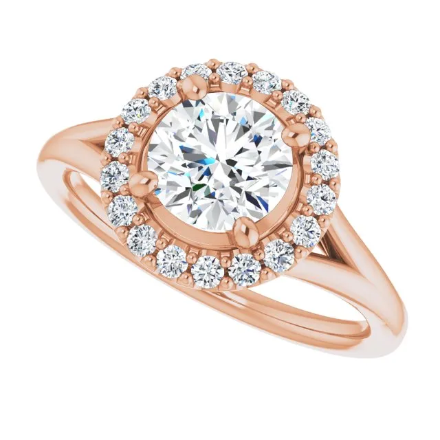 Round Diamond Halo Engagement Ring