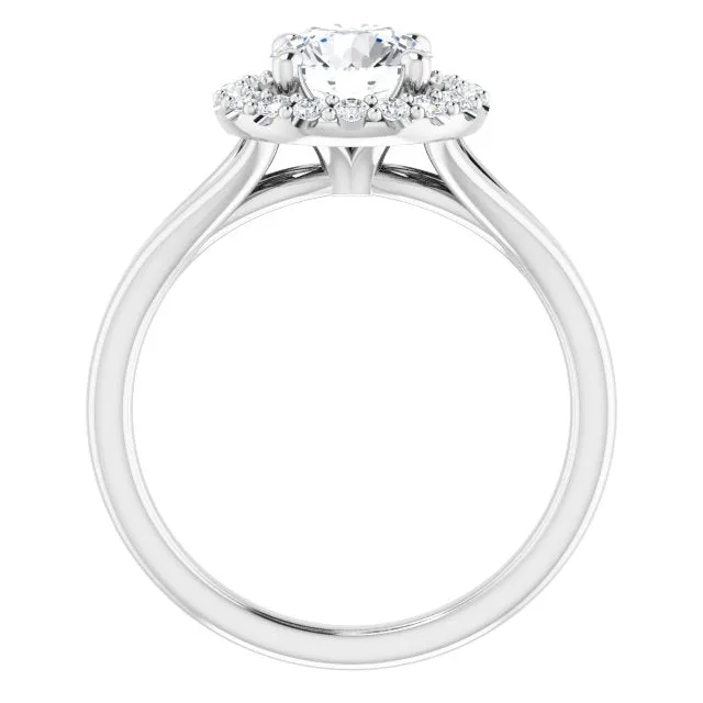 Round Diamond Halo Engagement Ring