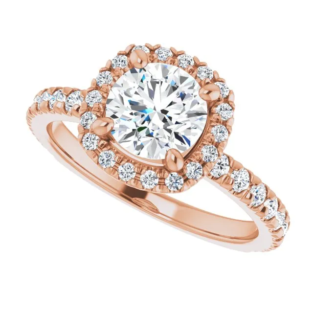 Round Diamond Halo Engagement Ring