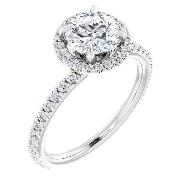 Round Diamond Halo Engagement Ring