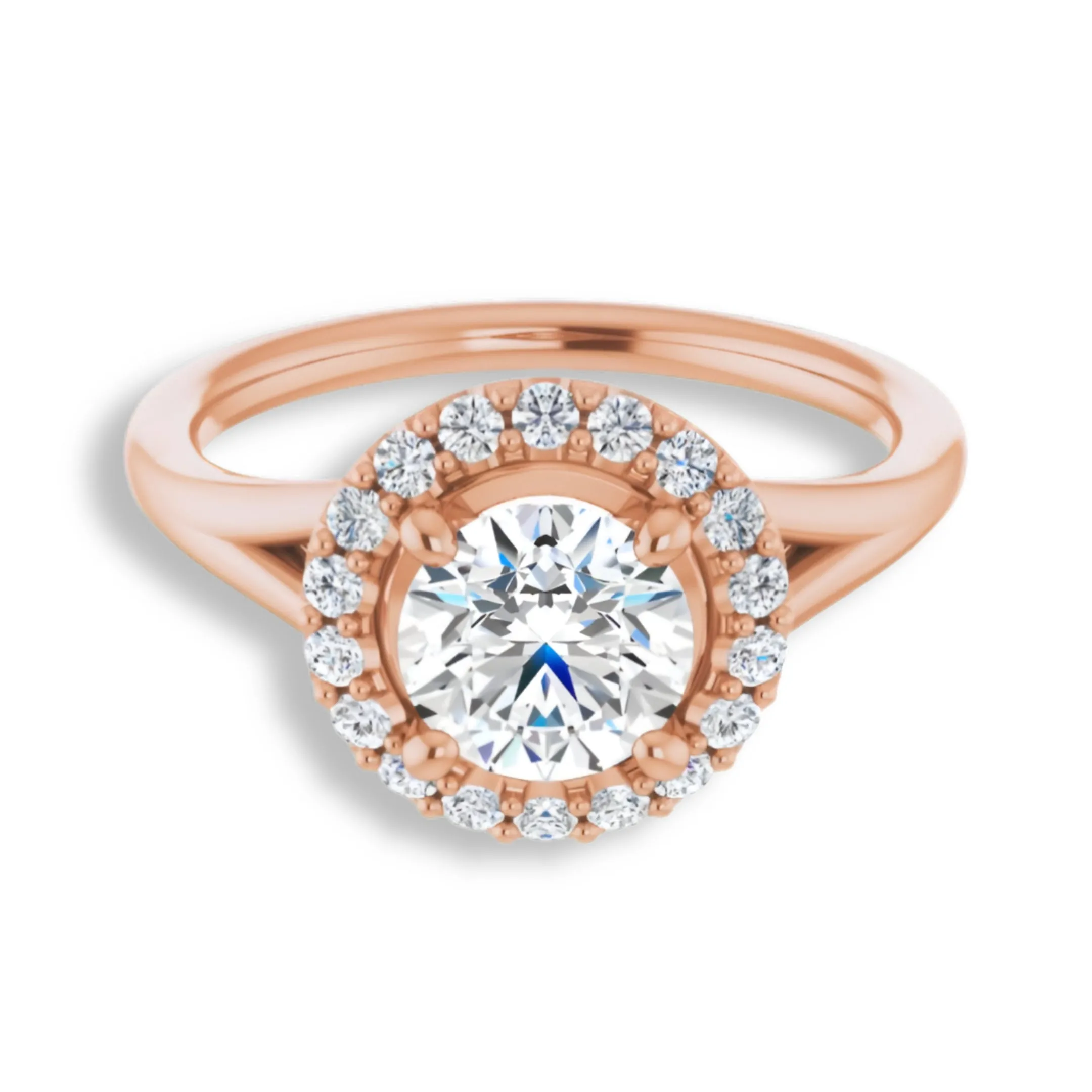 Round Diamond Halo Engagement Ring