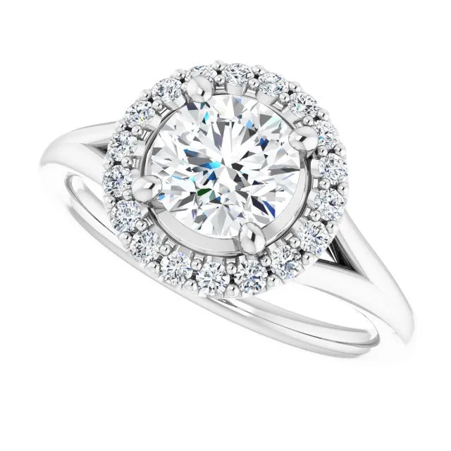 Round Diamond Halo Engagement Ring