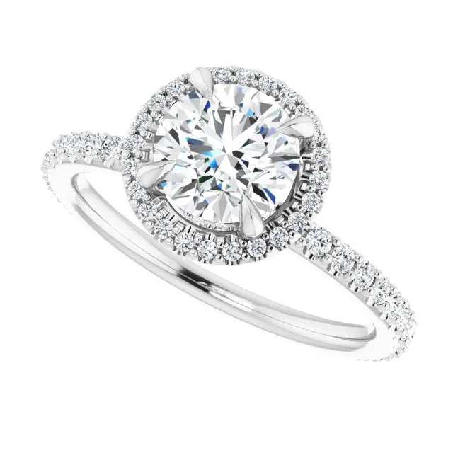 Round Diamond Halo Engagement Ring