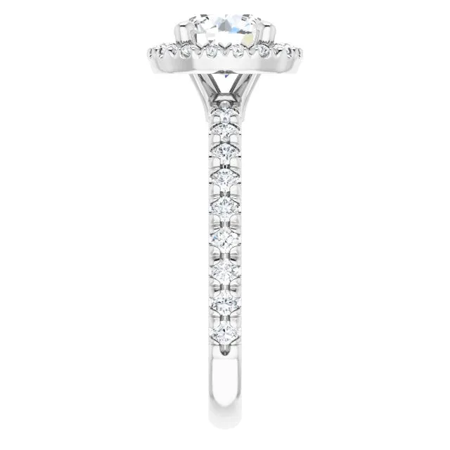 Round Diamond Halo Engagement Ring