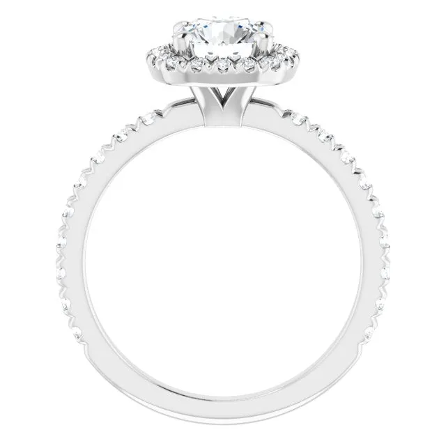 Round Diamond Halo Engagement Ring