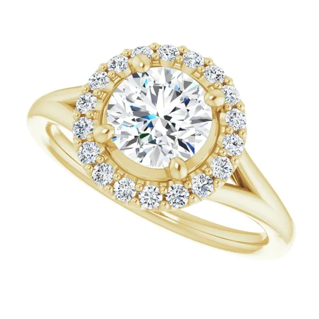 Round Diamond Halo Engagement Ring