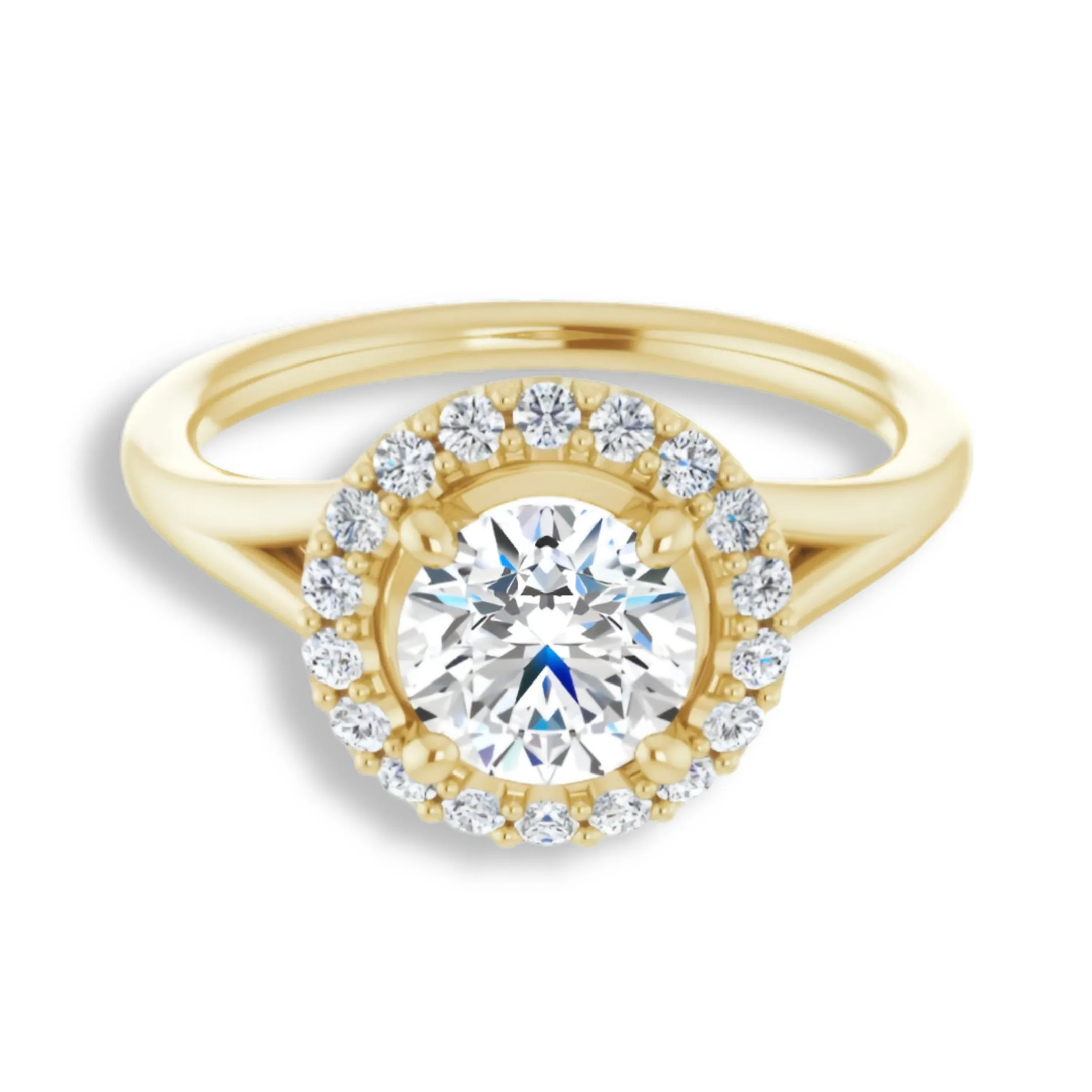 Round Diamond Halo Engagement Ring