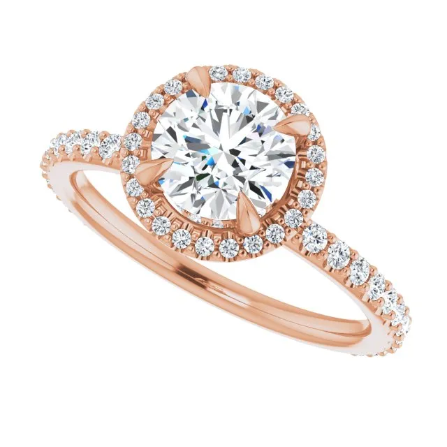 Round Diamond Halo Engagement Ring
