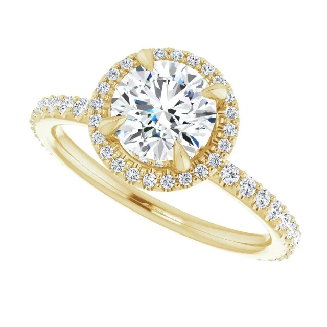 Round Diamond Halo Engagement Ring