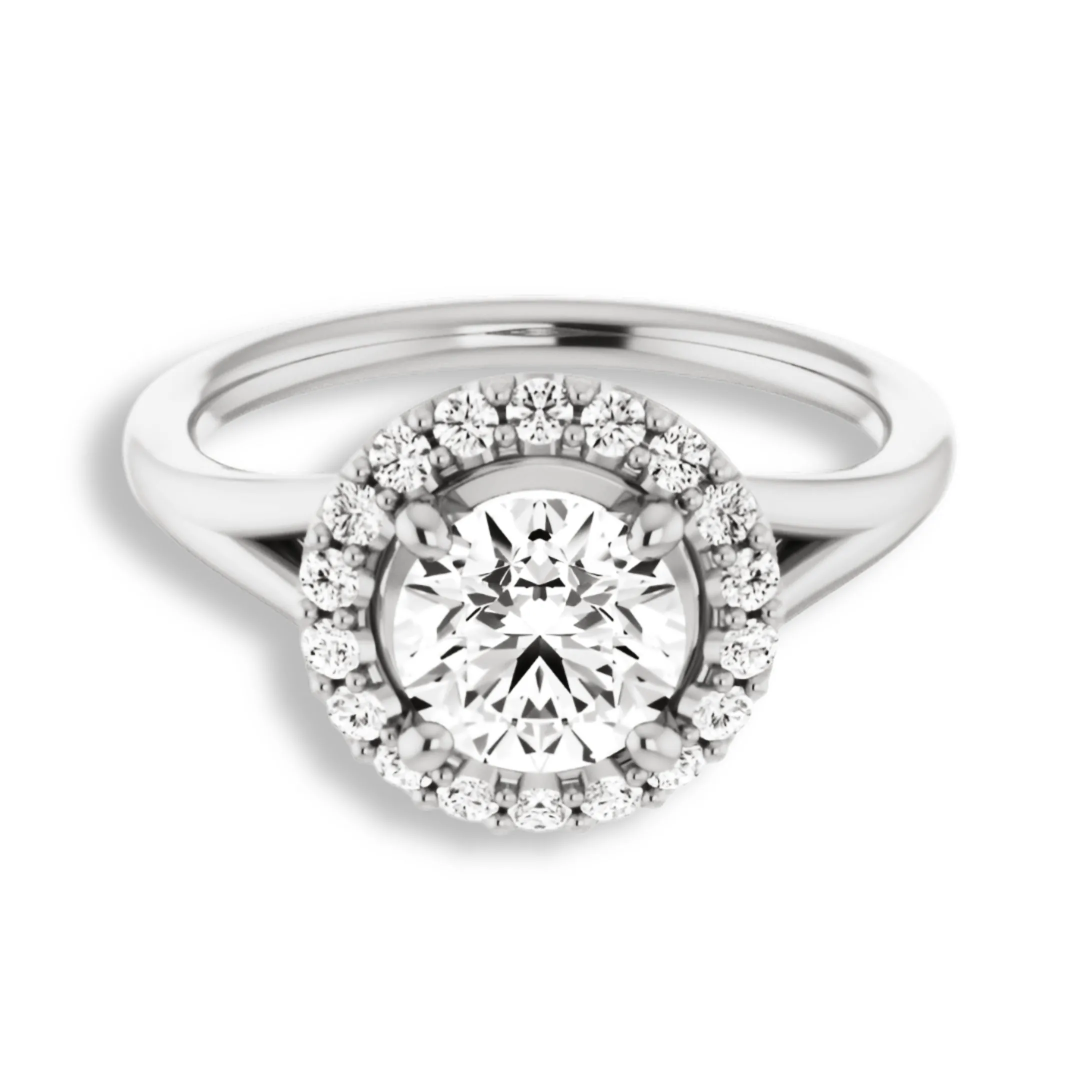 Round Diamond Halo Engagement Ring