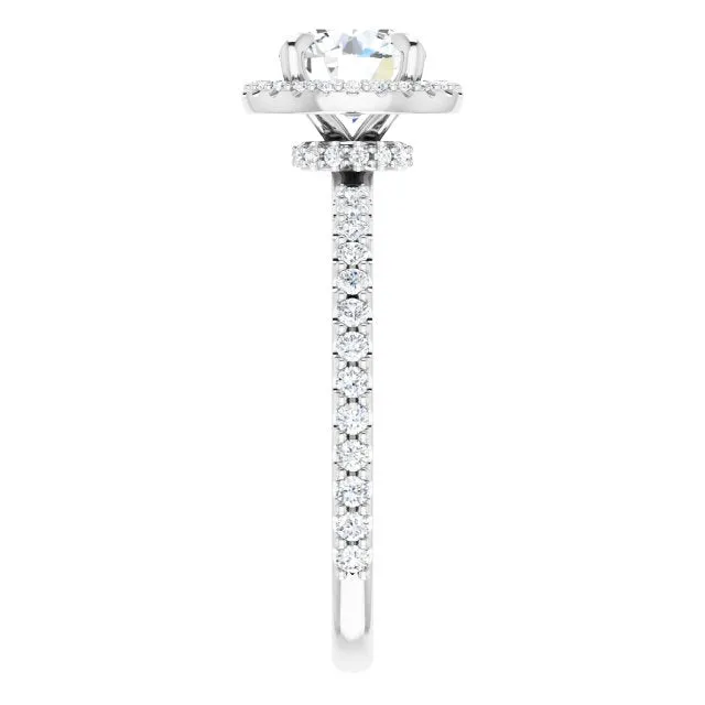 Round Diamond Halo Engagement Ring