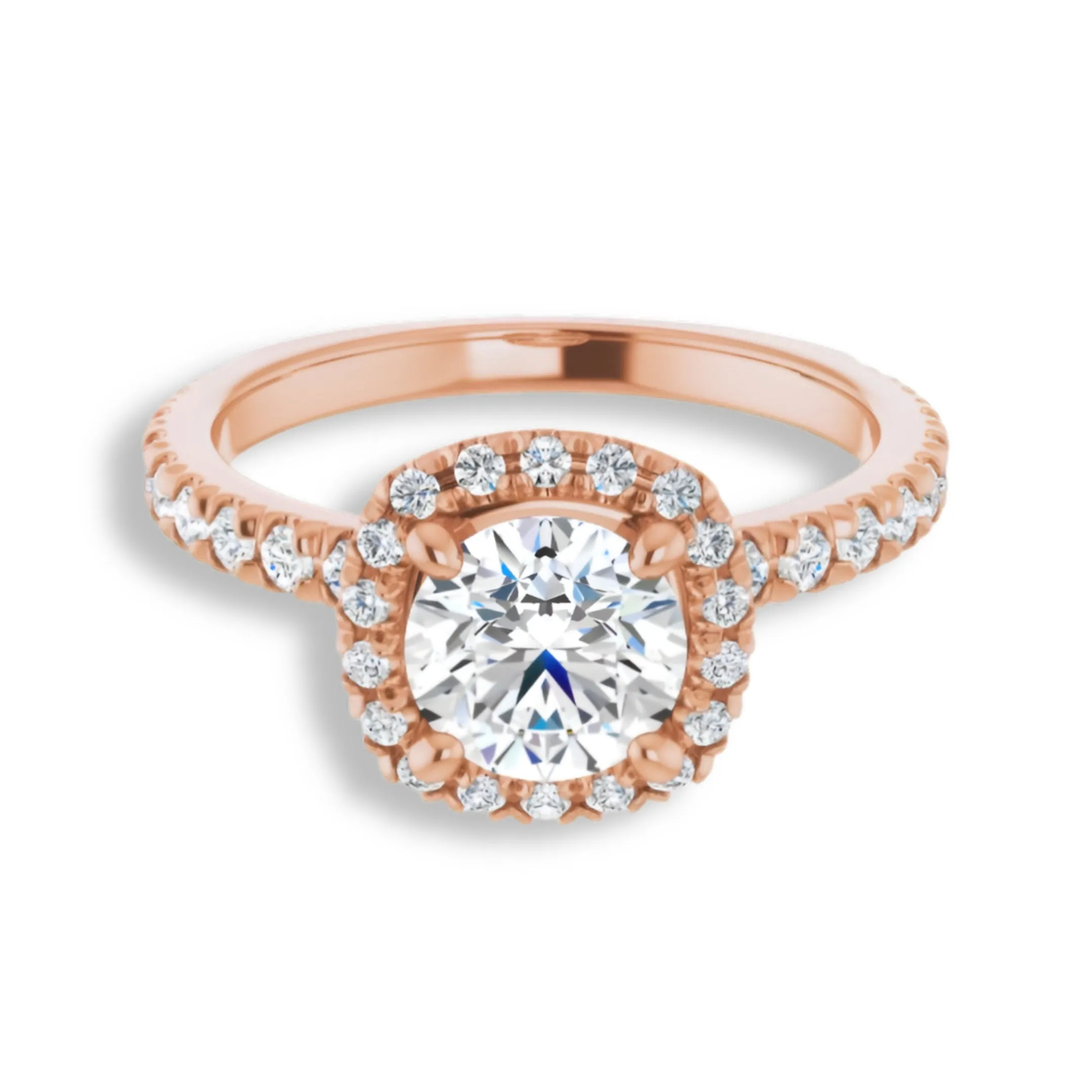 Round Diamond Halo Engagement Ring