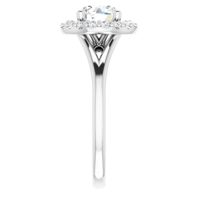Round Diamond Halo Engagement Ring