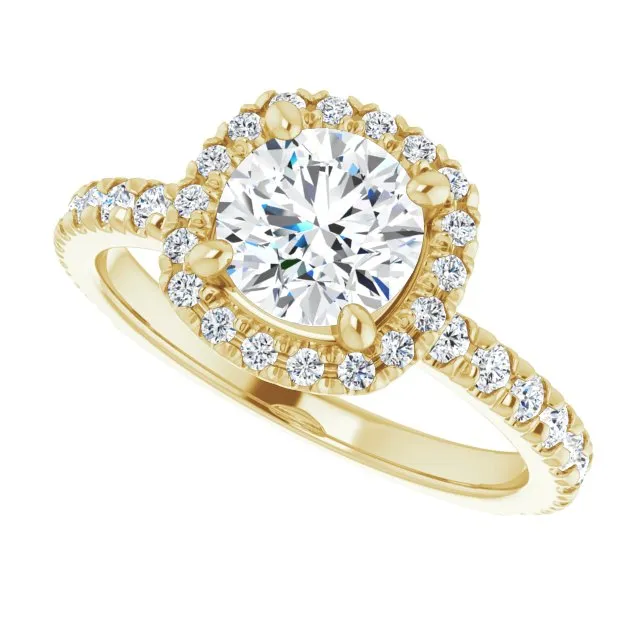 Round Diamond Halo Engagement Ring