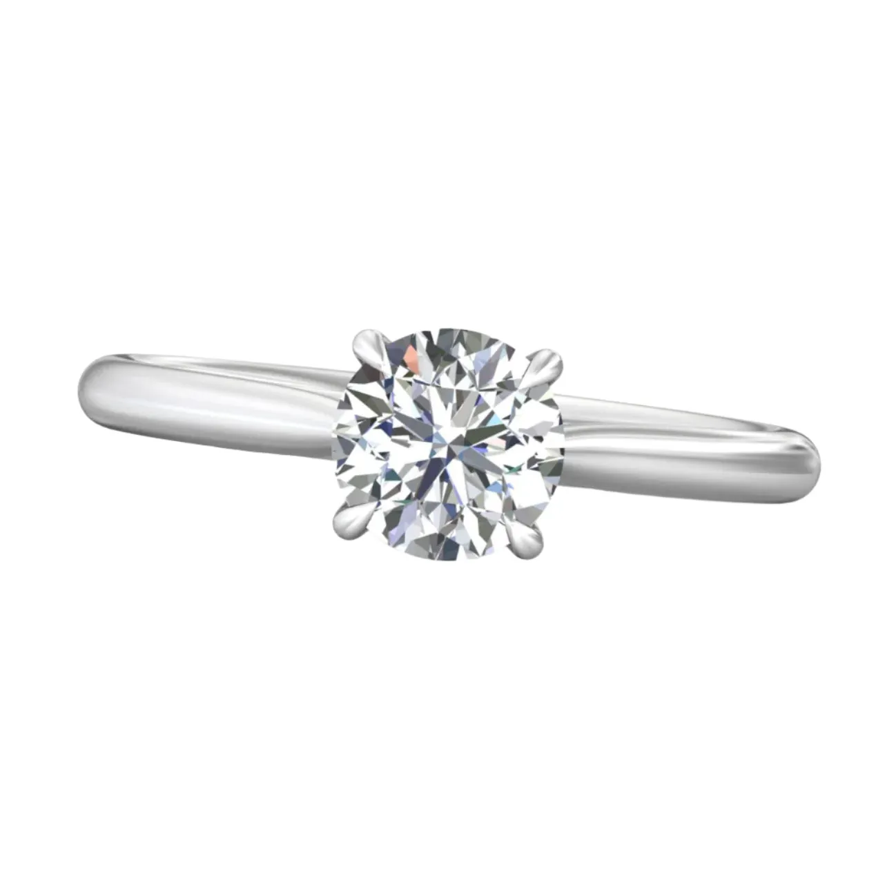 Round Main and side design 1.18CT Moissanite Engagement Sterling 925 Ring -M100129