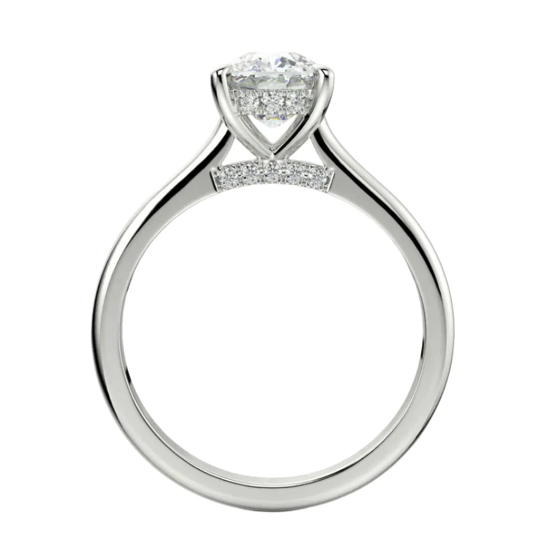 Round Main and side design Cubic Zirconia Engagement Sterling 925 Ring -C100129