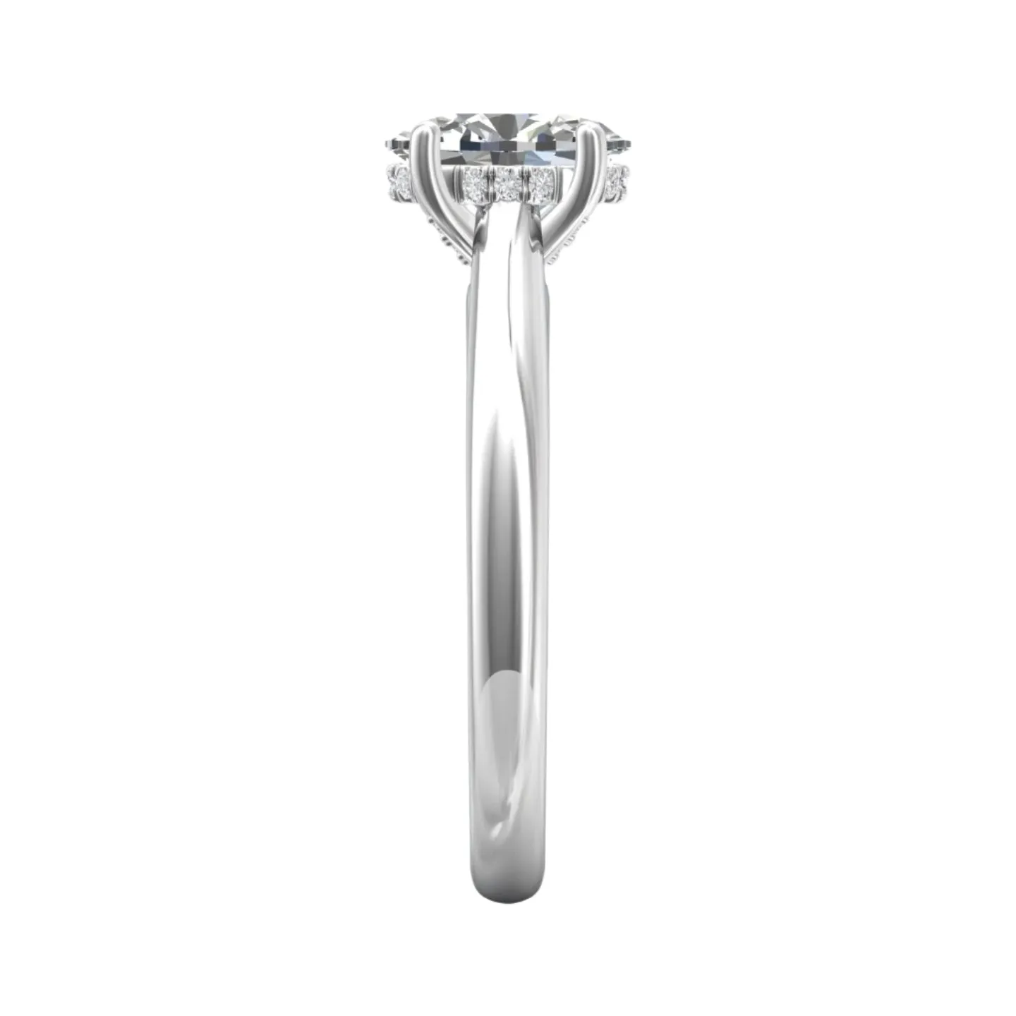 Round Main and side design Cubic Zirconia Engagement Sterling 925 Ring -C100129