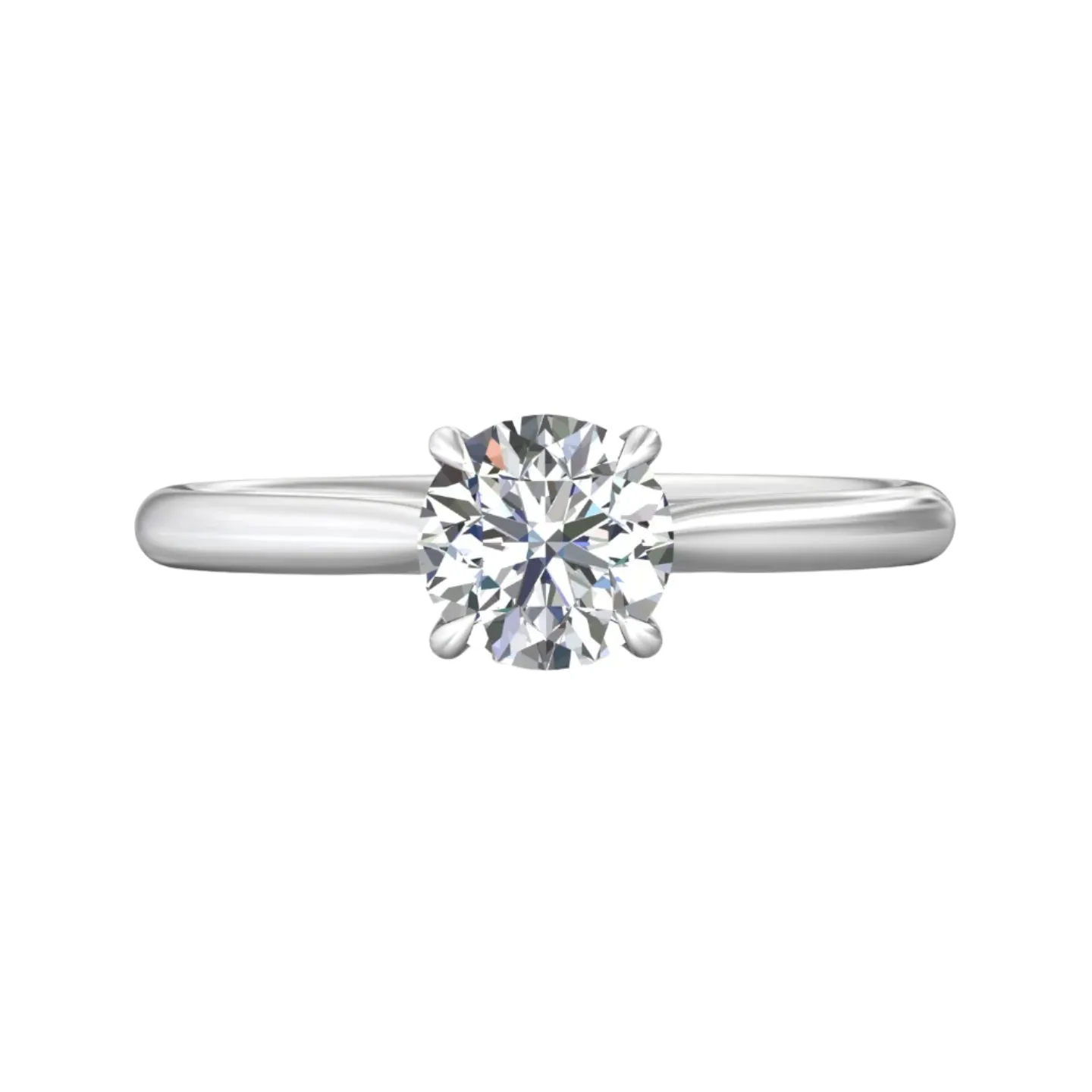 Round Main and side design Cubic Zirconia Engagement Sterling 925 Ring -C100129