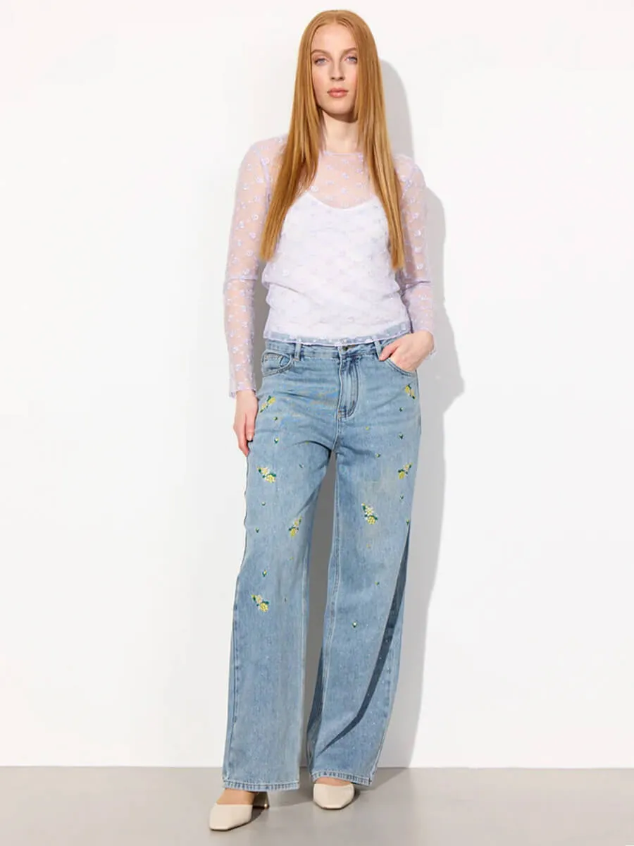 Sammy Mesh Blouse - Lavender