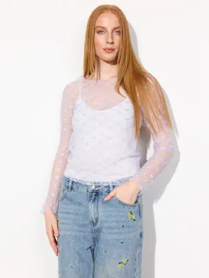 Sammy Mesh Blouse - Lavender