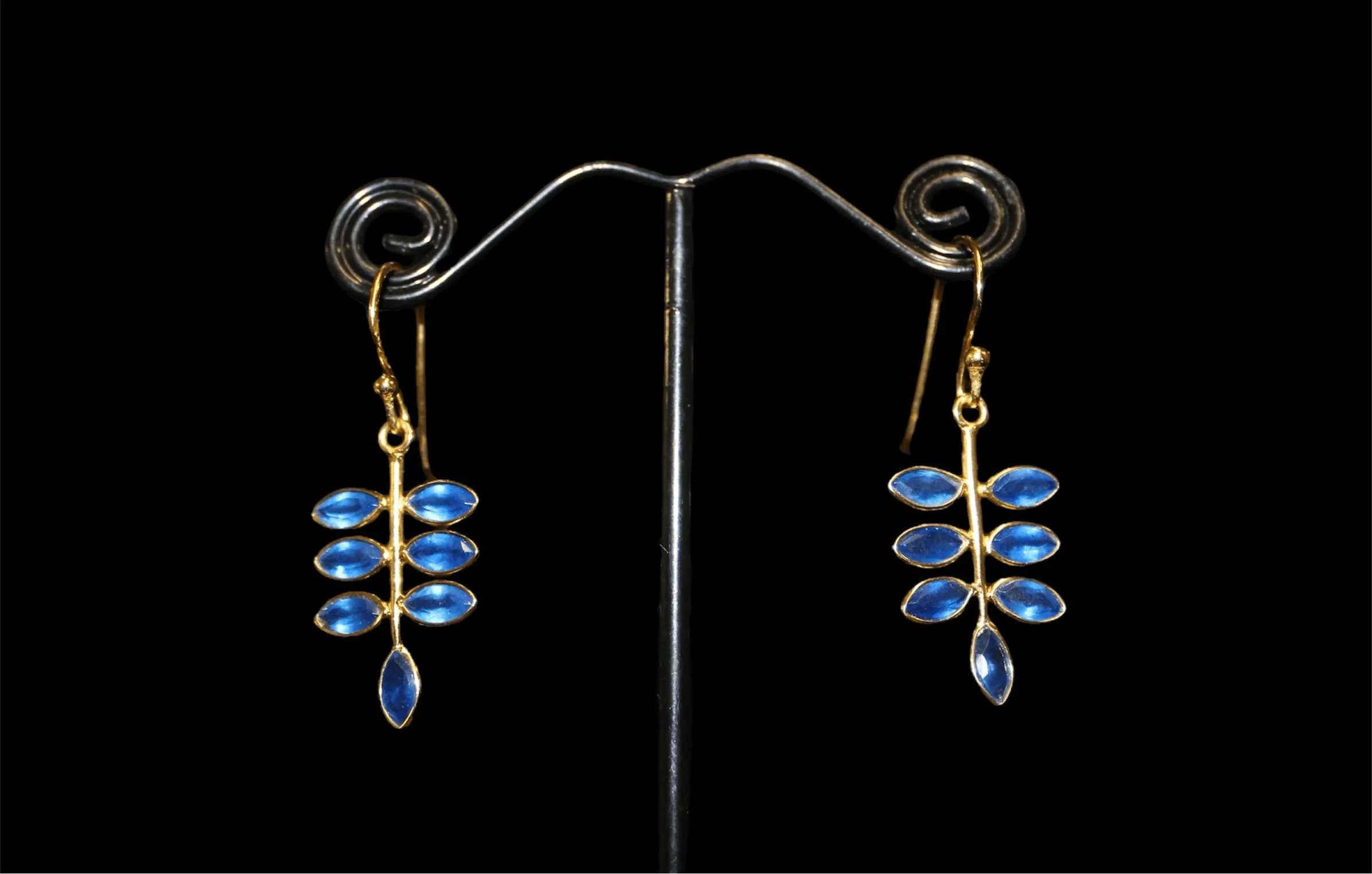 Sapphire Gold Earrings