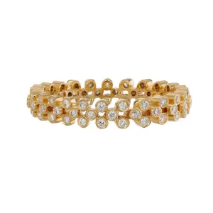 Sethi Couture 18K Yellow Gold Clover White Diamond Band