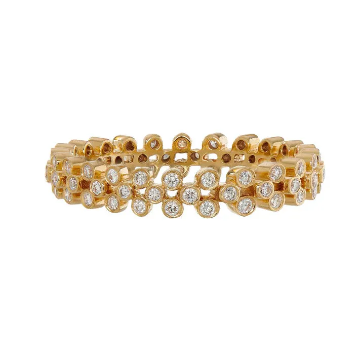 Sethi Couture 18K Yellow Gold Clover White Diamond Band
