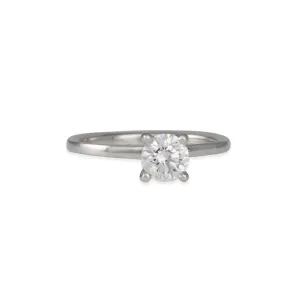 Sholdt Design - Petite Prong Solitaire With Round Diamond in Platinum