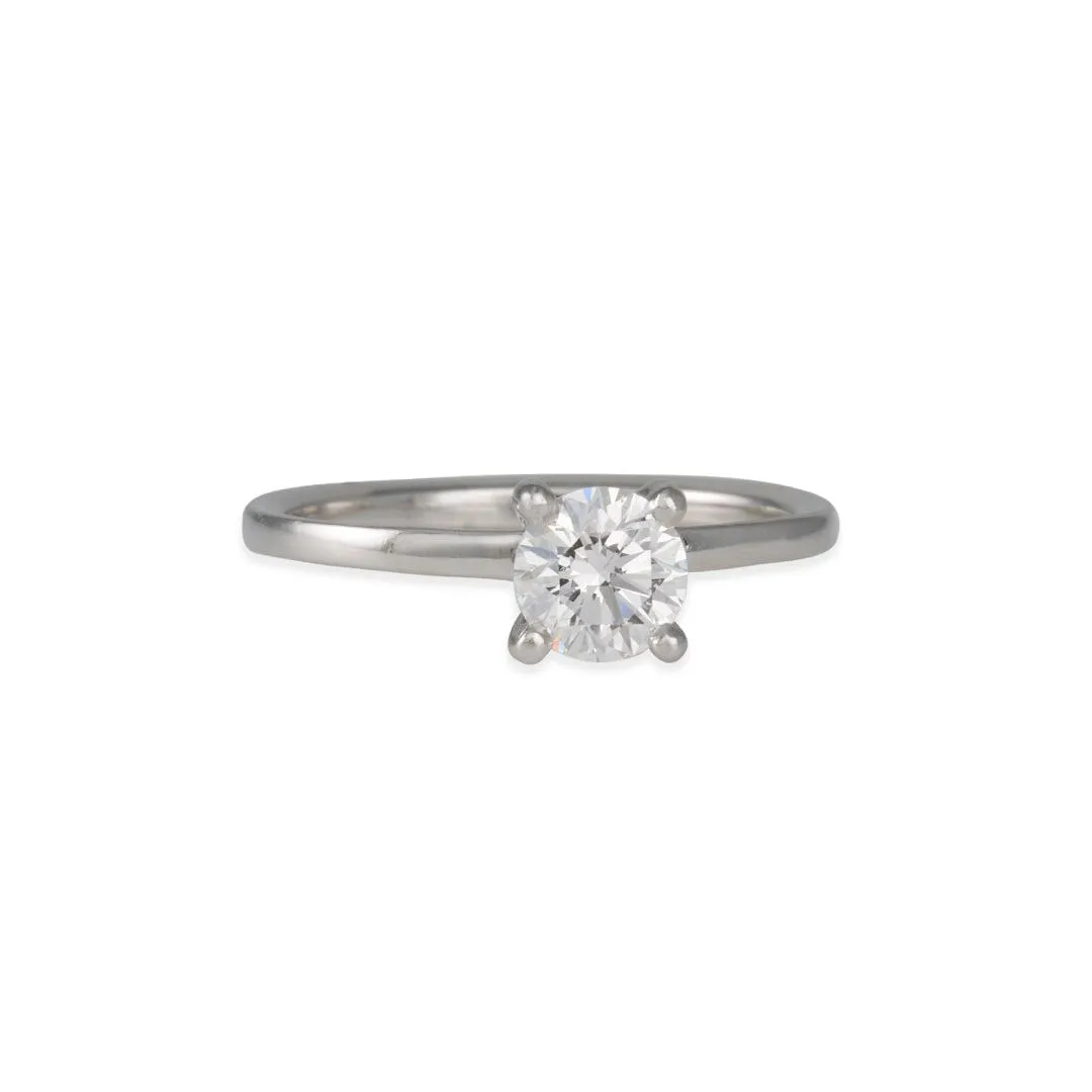 Sholdt Design - Petite Prong Solitaire With Round Diamond in Platinum