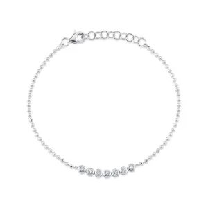 Shy Creation Diamond Bezel Faceted Ball Chain Bracelet
