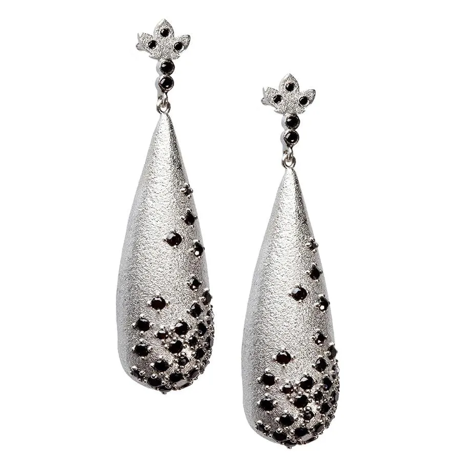Silver Affinity Onyx Tear Drop Earrings
