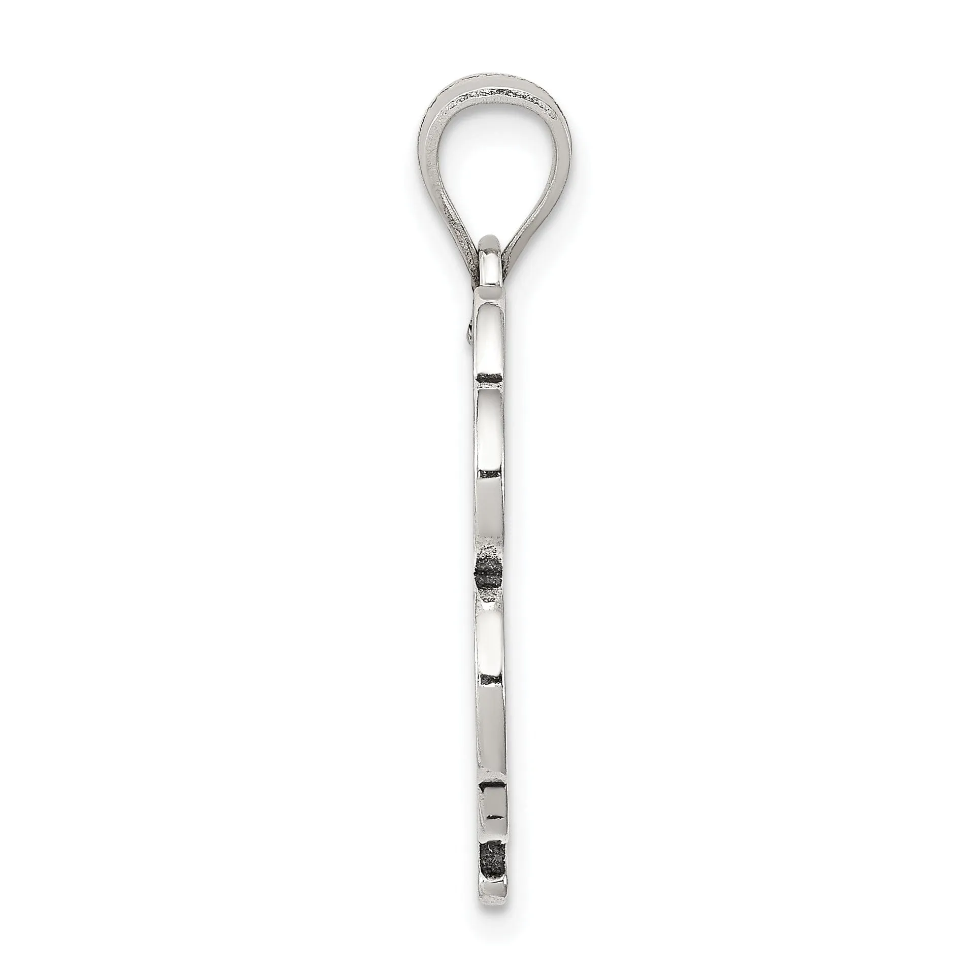 Silver Polished Good Luck Icon Clover Charm