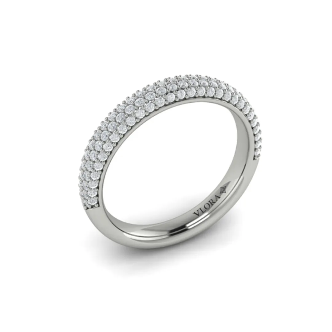 Sincerely, Springer's by Vlora Platinum Pave Round Diamond Band