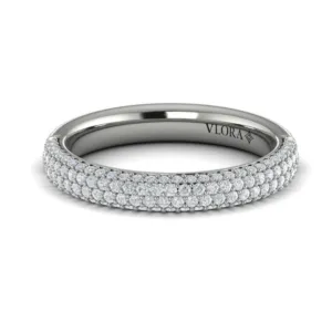 Sincerely, Springer's by Vlora Platinum Pave Round Diamond Band