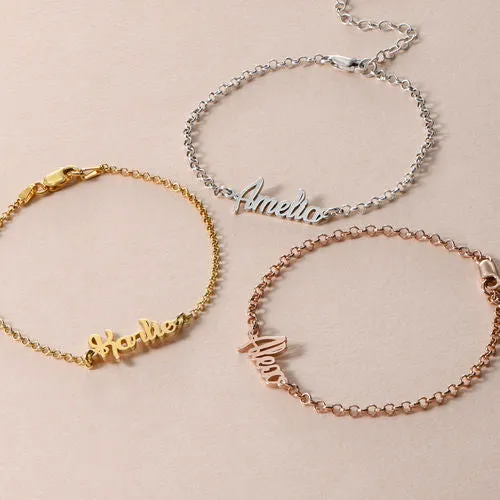 Small Script Name Ankle Bracelet Anklet