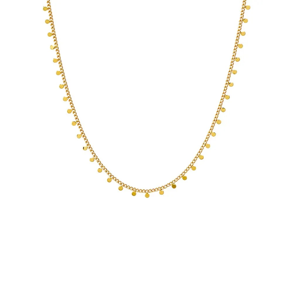 Solid Dangling Discs Cuban Link Necklace