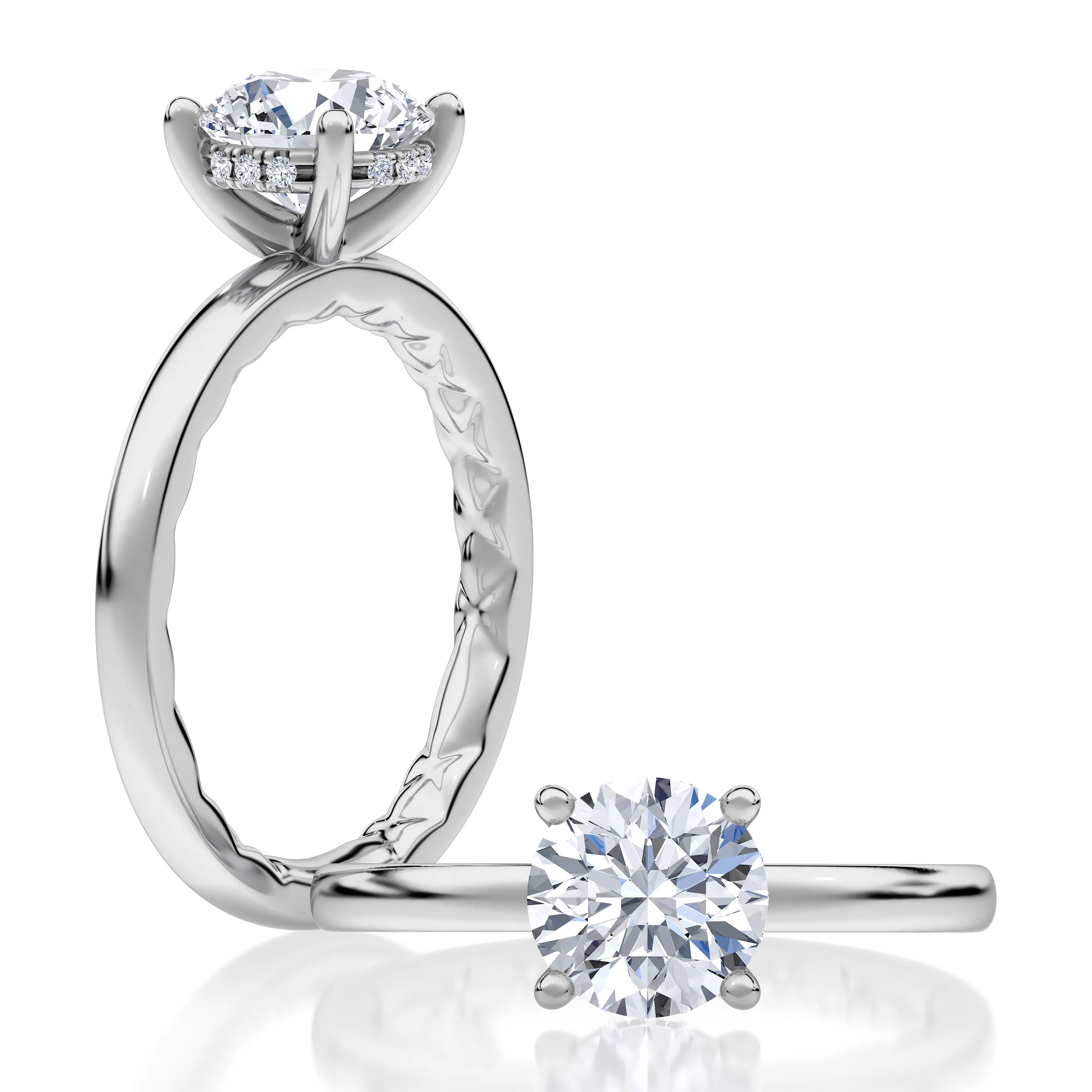 Solitaire Engagement Ring with Surprise Diamonds