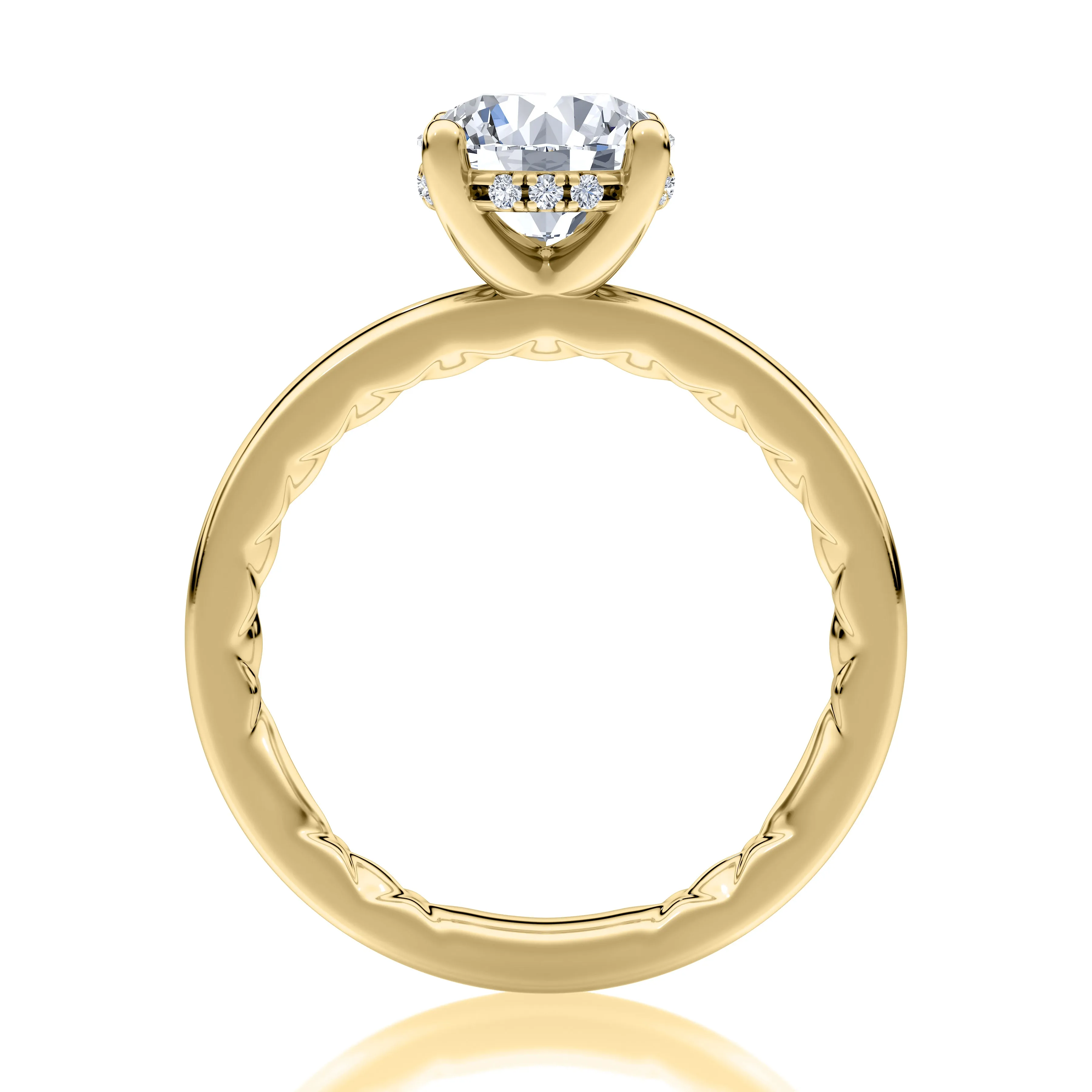 Solitaire Engagement Ring with Surprise Diamonds