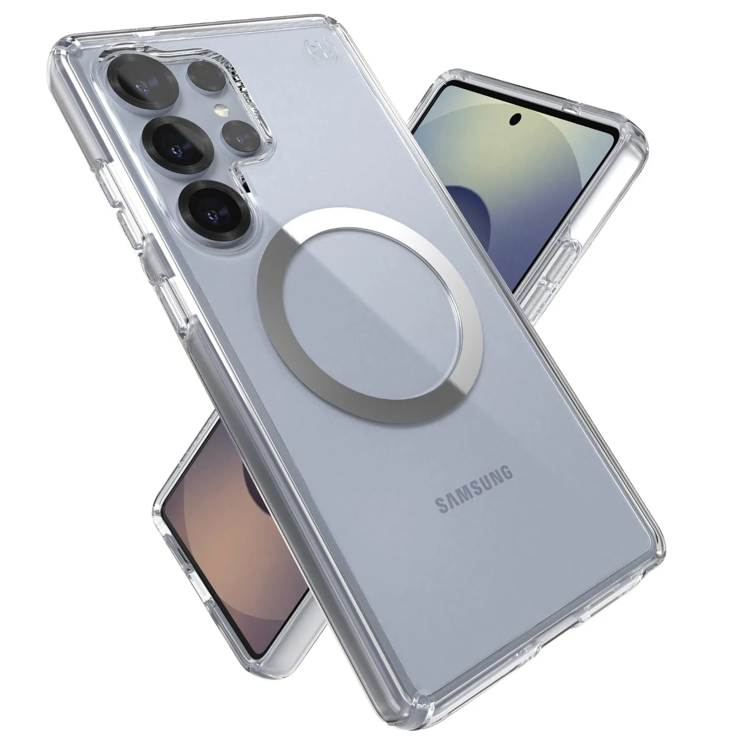 Speck Presidio Perfect Clear Magnet Case for Samsung Galaxy S25 Ultra – Clear & Chrome