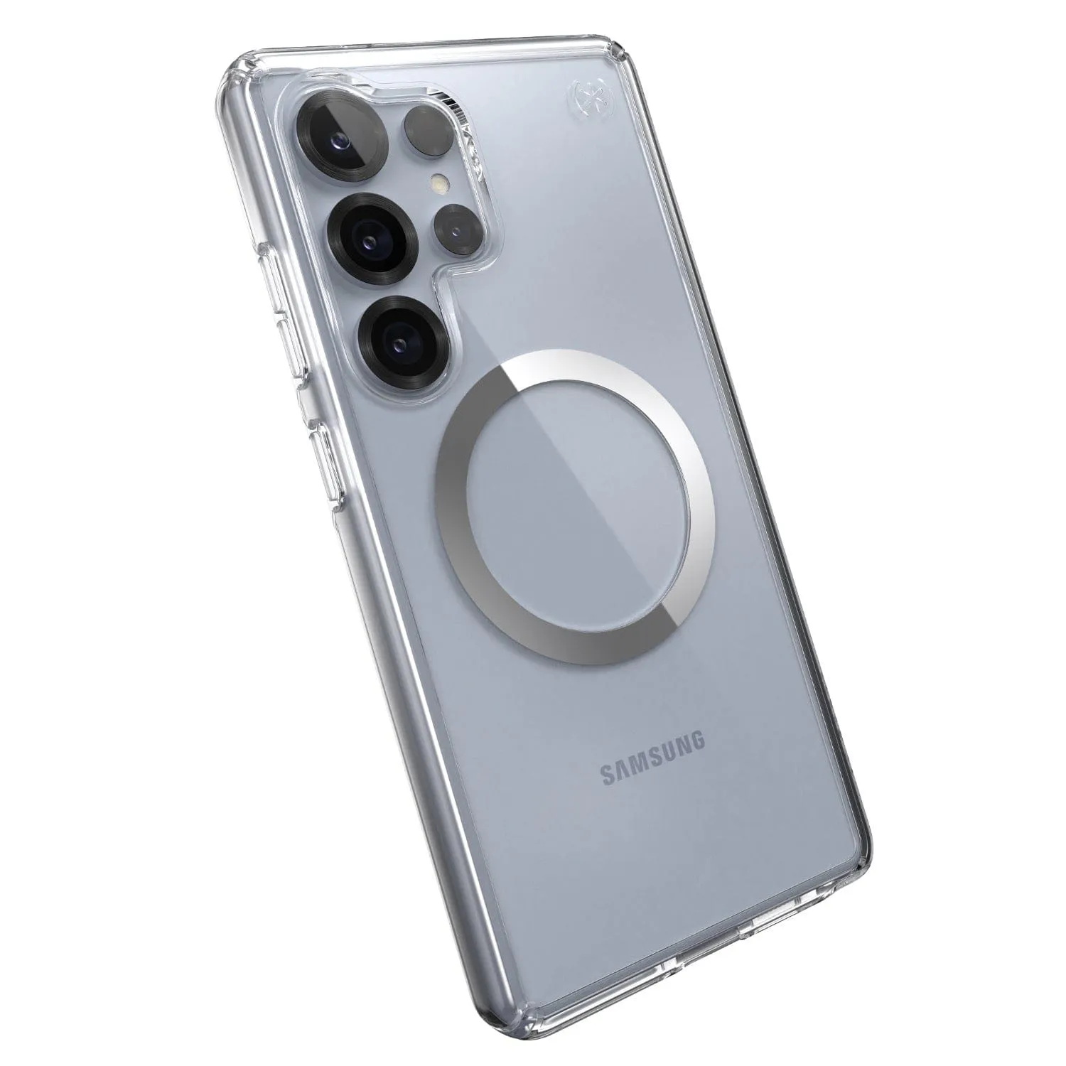 Speck Presidio Perfect Clear Magnet Case for Samsung Galaxy S25 Ultra – Clear & Chrome
