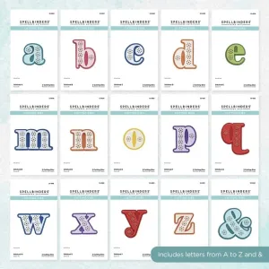 Spellbinders Stitched Alphabet Bundle Etched Dies 26 Alphabet and Ampersand