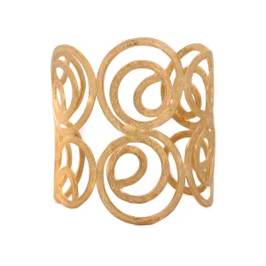 Spiral Design Gold Chunky Statement Cuff Bracelet