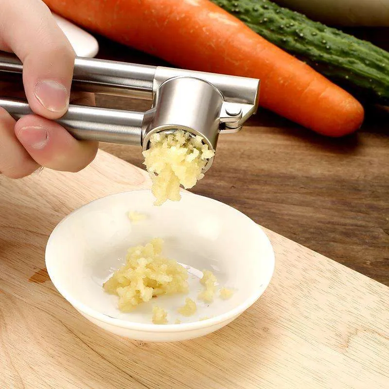 Stainless Steel Hand Squeeze Smart Innovative Garlic Crusher Tool
